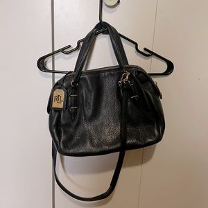 Leather Ralph Lauren Medium Black Satchel Purse